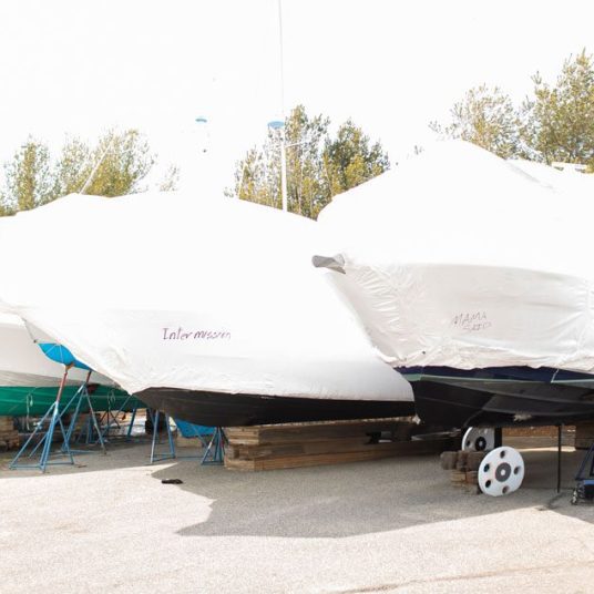 Shrink Wrapped Boats at Danversport Marina